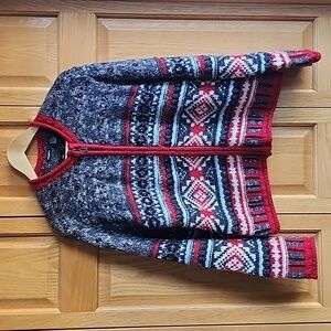 Vintage size Large knit zip up sweater cardigan